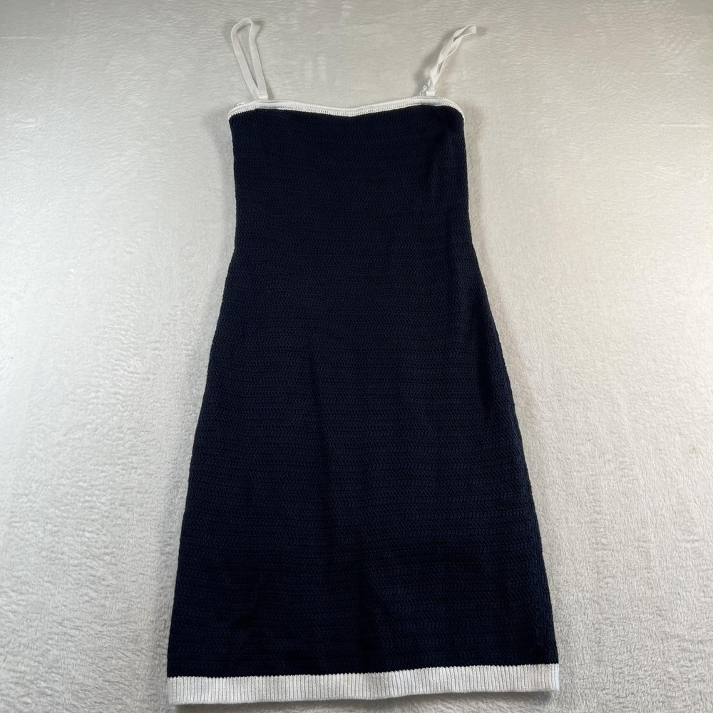 Abercrombie & Fitch Dress Womens Small Blue Knit Sweater Square Neck Strappy